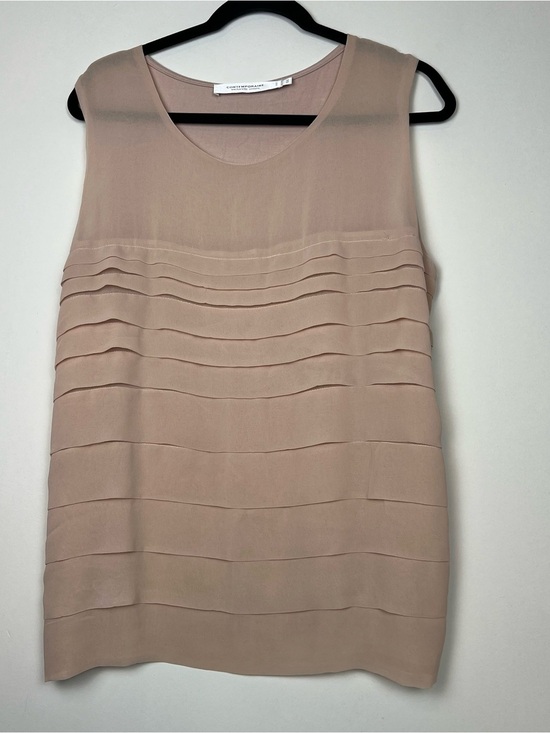 Contemporaine Simons Tops - Contemporaine Simons Blush Pink Tiered Ruffle Pleated Blouse Tank M
